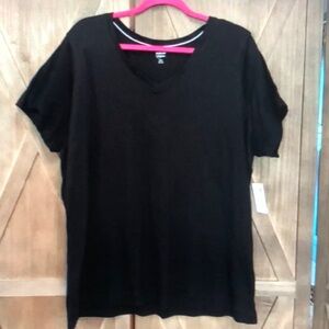 Classic Black V-Neck Women's Top